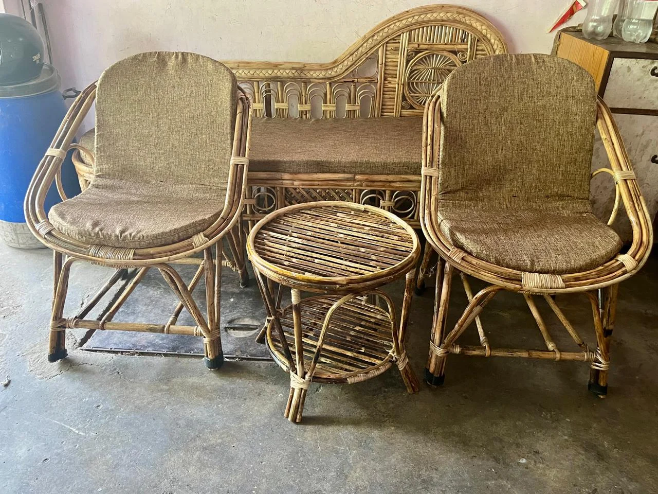 Handcrafted 3-Seater Cane Sofa image